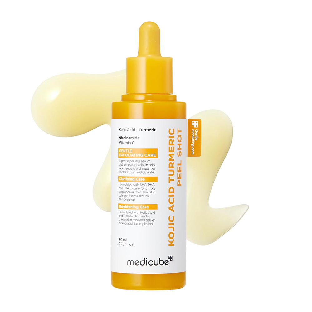 پیلینگ شات کوجیک اسید و زردچوبه روشن کننده و لایه بردار صورت مدی کیوب MEDICUBE Kojic Acid Turmeric Peel Shot
